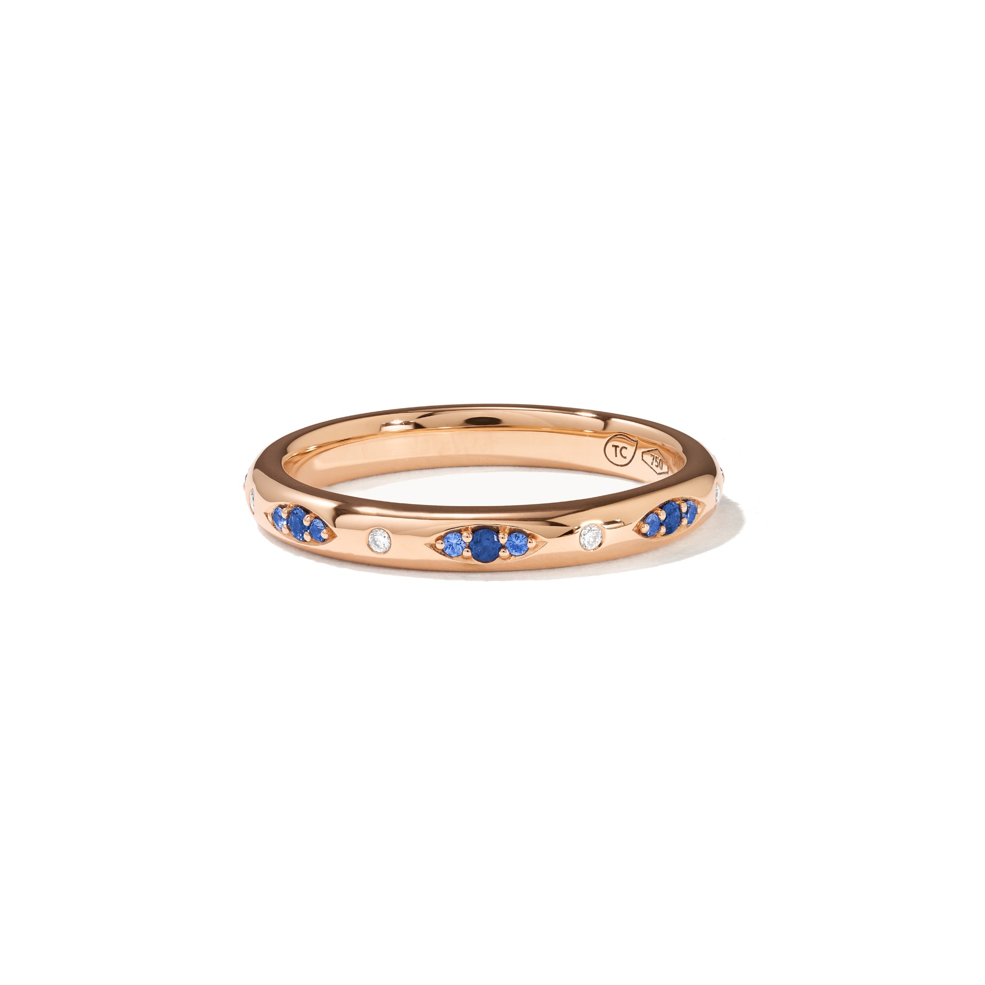 GYPSY Bandring Pavé  'Ocean' , Roségold • Diamant • Saphir von Tamara Comolli (R-Gyp-B-OceP-rg)