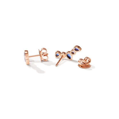 GYPSY Ohrringe Crawler 'Ocean', Roségold • Diamant • Saphir von Tamara Comolli (E-Gyp-Cra-Oce-rg)