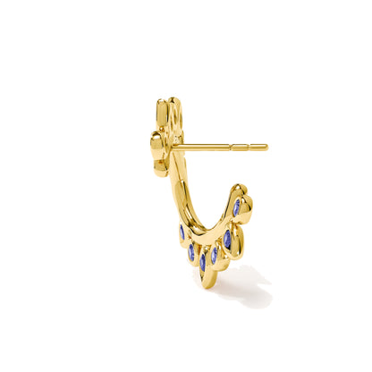 GYPSY Ohrringe Creole Sun 'Ocean', Gelbgold • Diamant • Saphir von Tamara Comolli (E-Gyp-HoSun-Oce-yg)