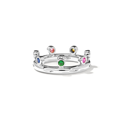 GYPSY Ring Crown Brilliant Cut 'Candy', Weißgold • Diamant • Saphir • Tsavorit von Tamara Comolli (R-Gyp-C-Br-Can-wg)
