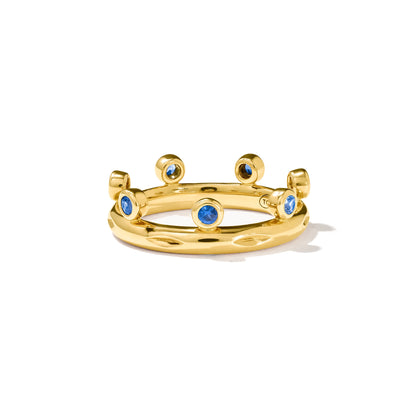 GYPSY Ring Crown Brilliant Cut 'Ocean', Gelbgold • Diamant • Saphir von Tamara Comolli (R-Gyp-C-Br-Oce-yg)