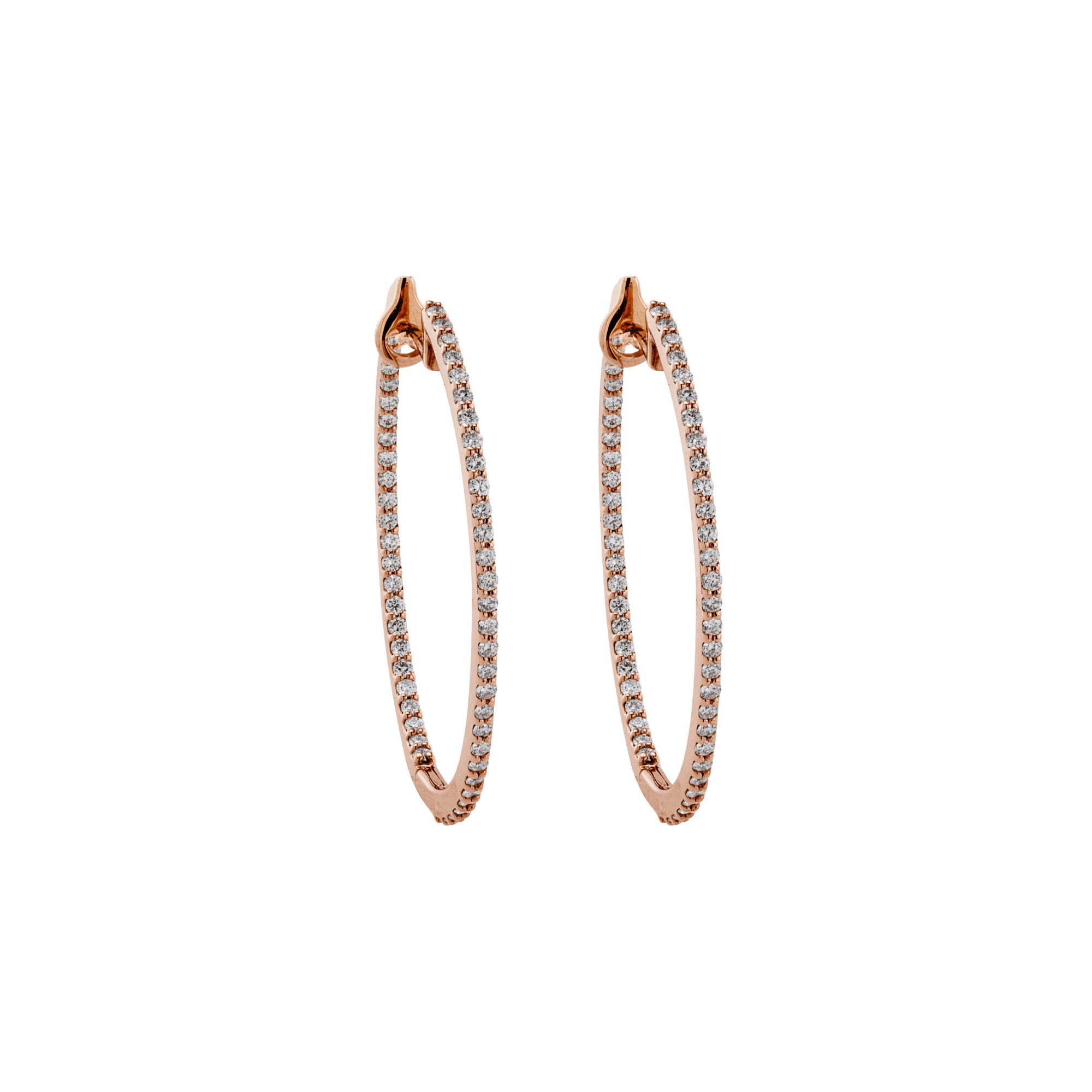 H. Krieger Creolen - 411.1061.25.3 (3) aus Roségold mit Diamant