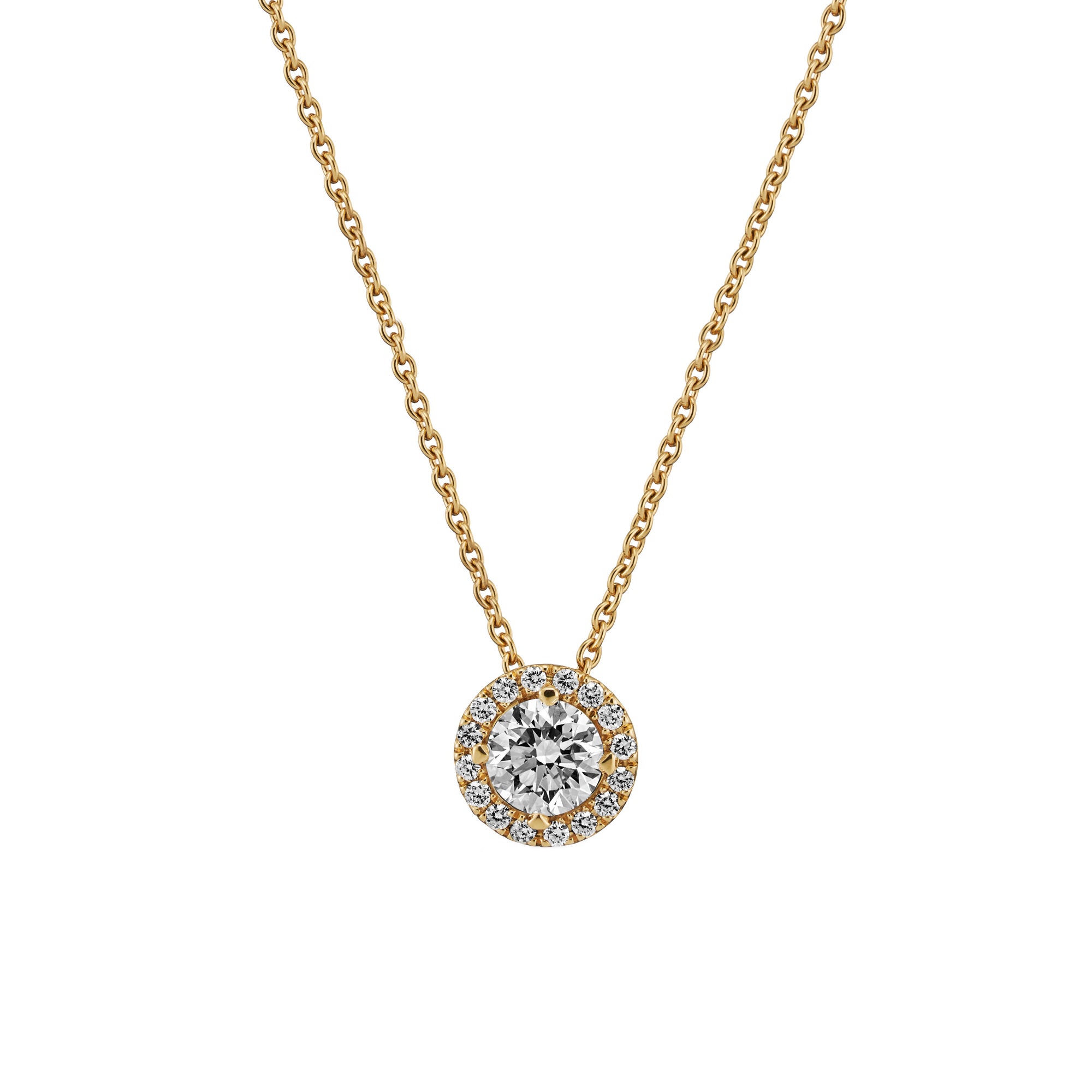 H. Krieger Halo Anhänger mit Kette - 111.0921.18.6 (6) aus Roségold mit Diamant