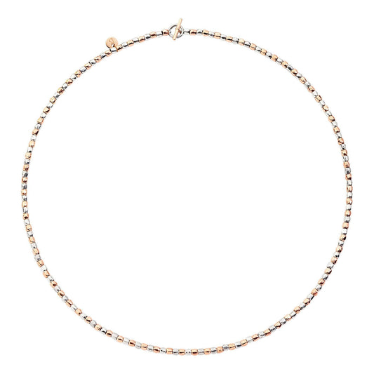 Halskette Mini-Granelli, Silber und Roségold - 42 cm von DoDo online kaufen (Ref. DCC0002-GRANX-G9AMX)
