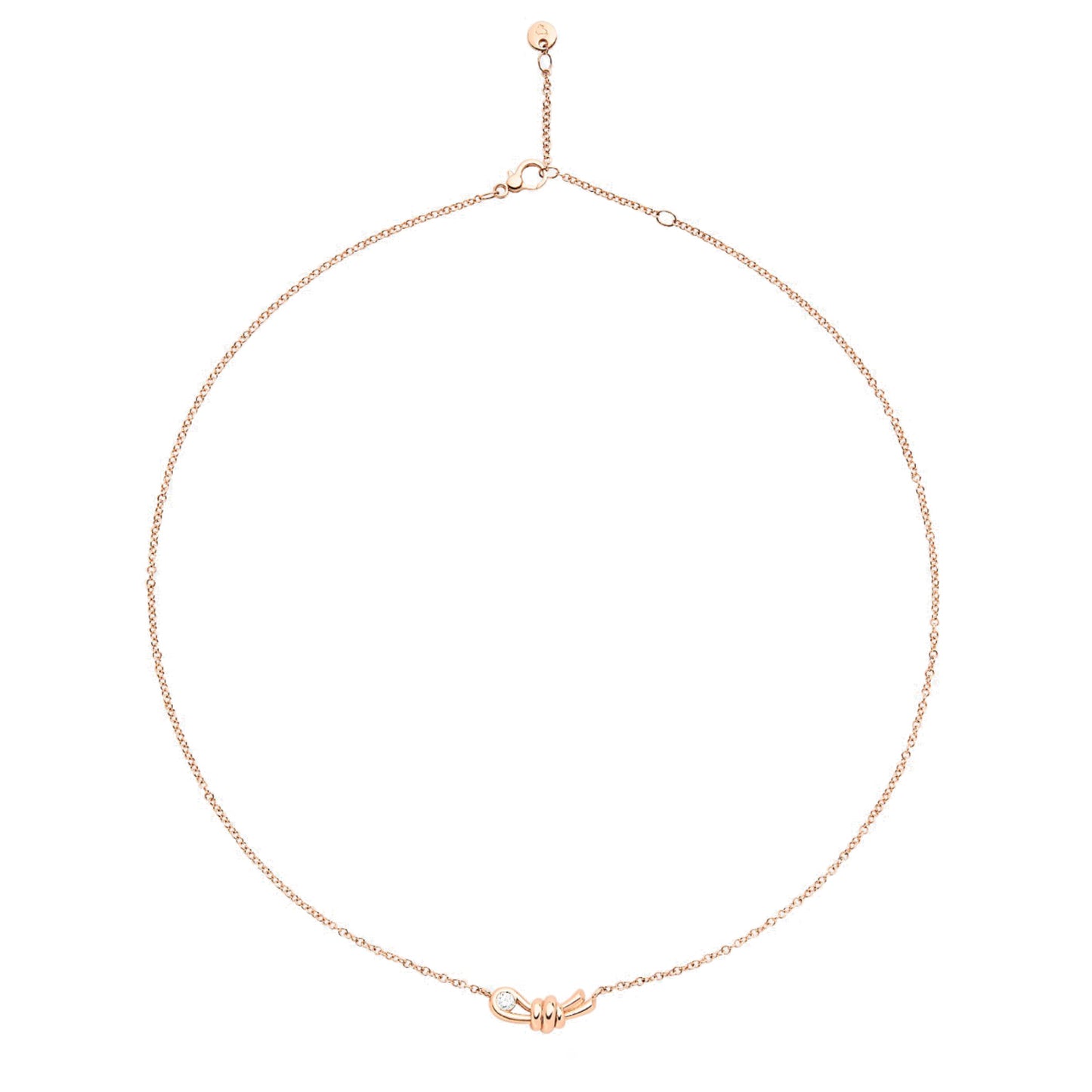 Halskette Nodo, Roségold • Diamant von DoDo (DCC3003-KNOT0-DB09R)