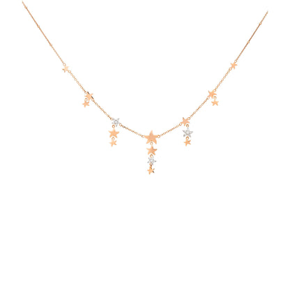 Halskette Stellina „Precious“ mit Diamanten, Roségold • Diamant von DoDo (DCC1005-SSTAR-DB09R)