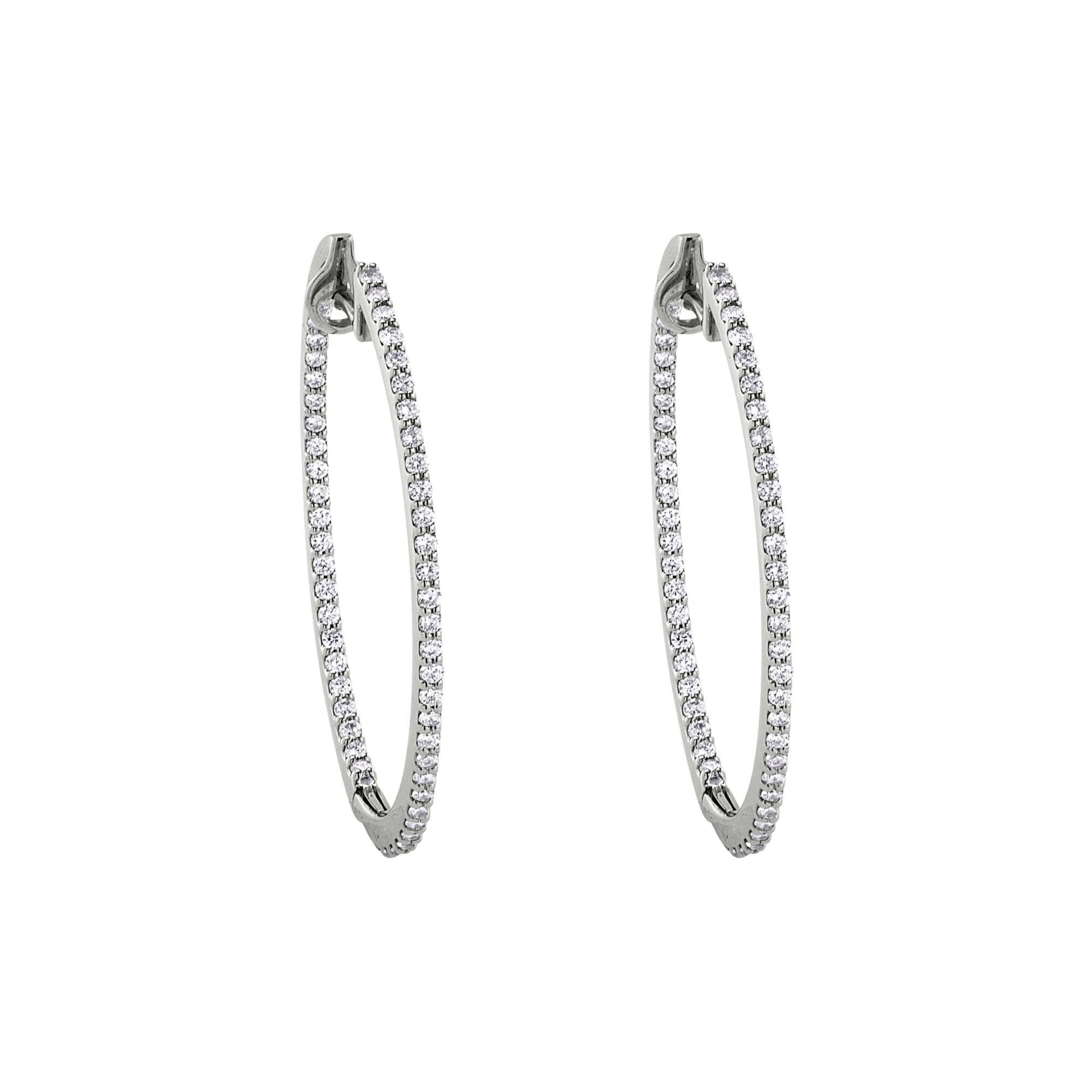 Hans D. Krieger Hoops Creolen - 412.1075.39.7 (7) aus Weißgold mit Diamant