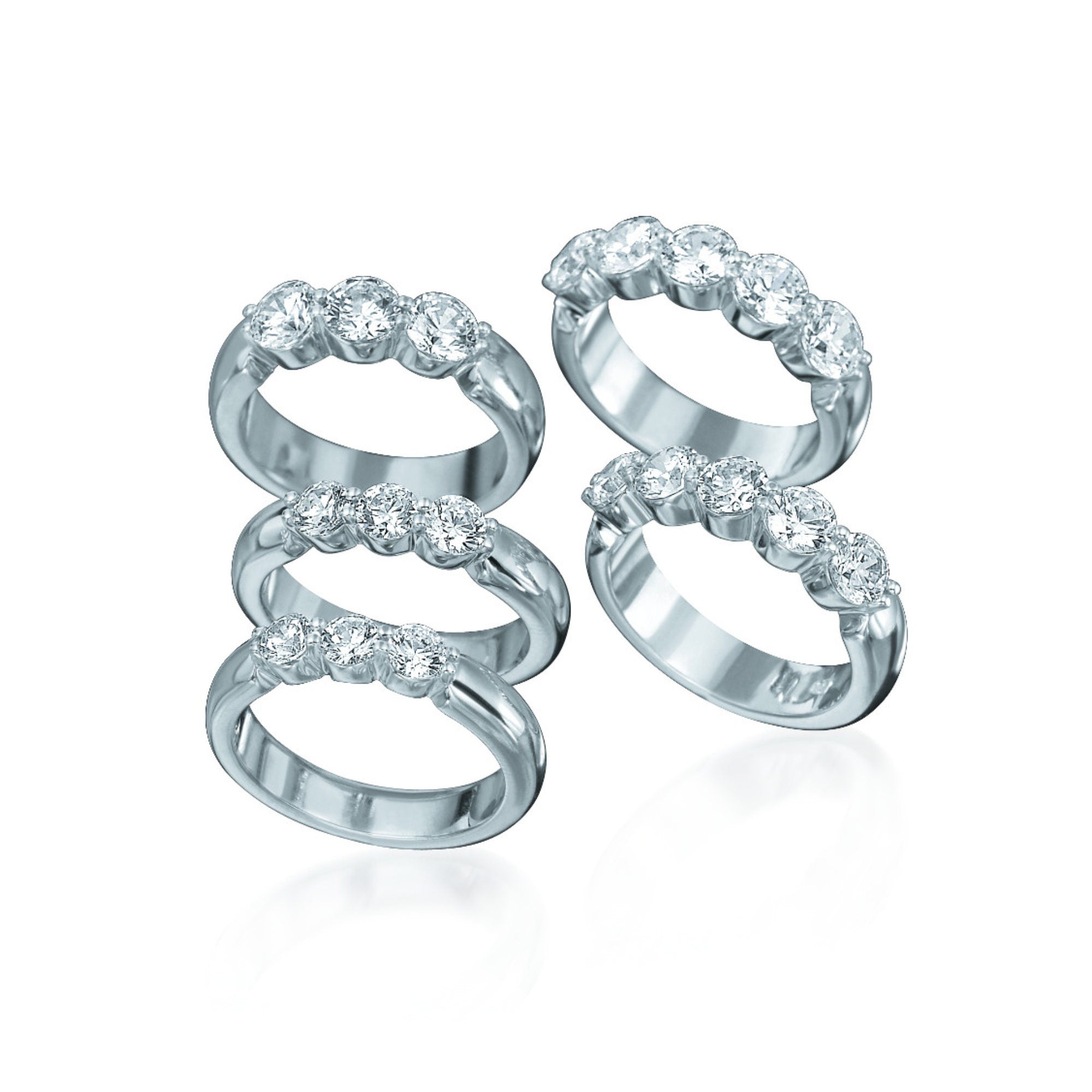 Heinz Mayer Memoirering in halber Krappenfassung (M4872-M4885) aus Weißgold mit Diamant