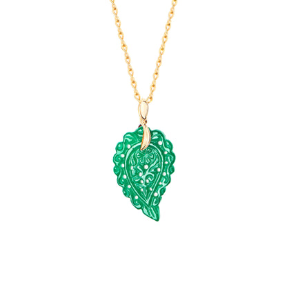 INDIA Anhänger small Grüner Onyx, Gelbgold • Onyx von Tamara Comolli (P-IND-s-Jad-yg)