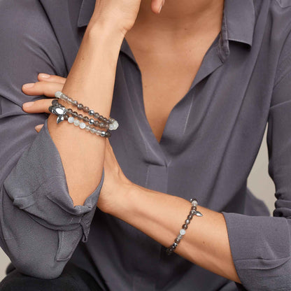 INDIA Drop Armband small Cashmere, Weißgold • Mondstein von Tamara Comolli (B-IND-Cas-Dr-s-wg)