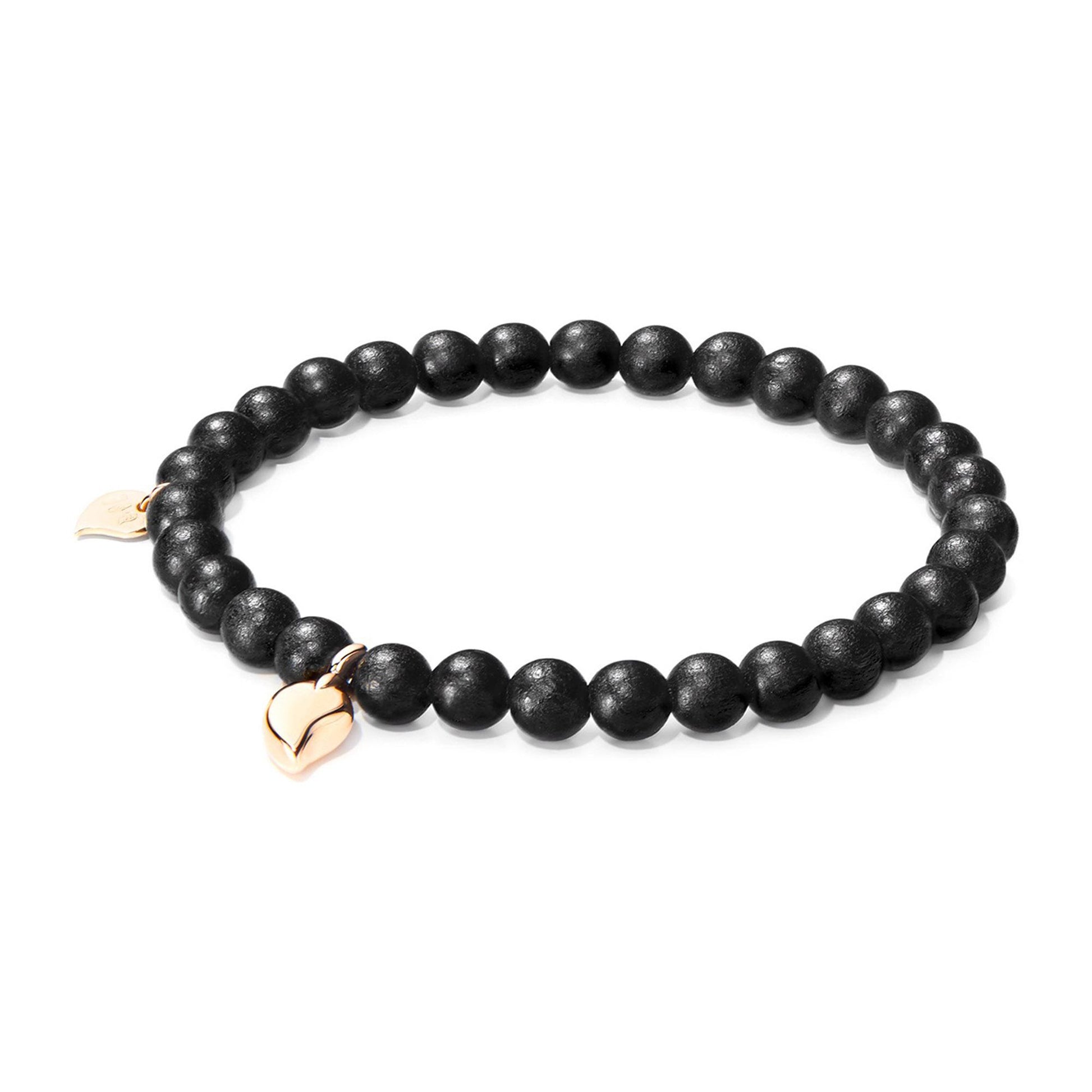 INDIA Drop Armband small Ebenholz, Roségold von Tamara Comolli (B-IND-EW-Dr-s-rg)