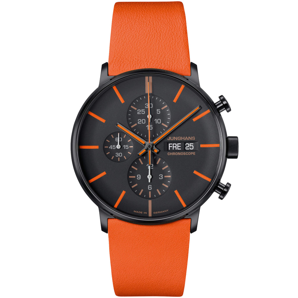 Junghans FORM A Chronoscope - 27/4370.00 (00) aus Leder, Edelstahl
