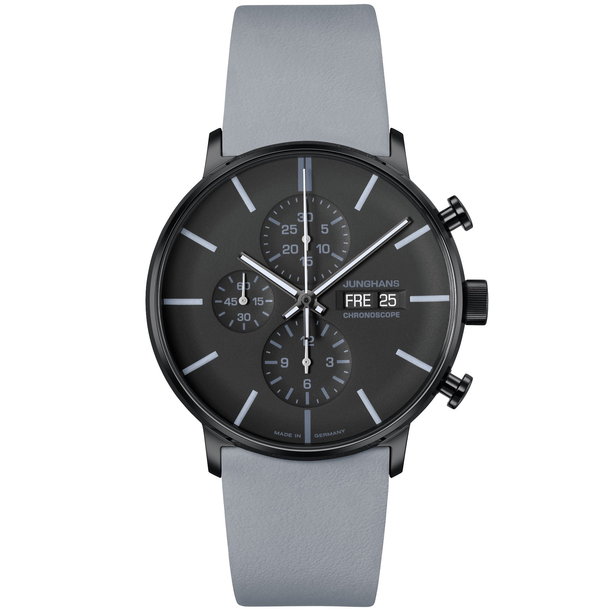 Junghans FORM A Chronoscope - 27/4371.00 (00) aus Leder, Edelstahl