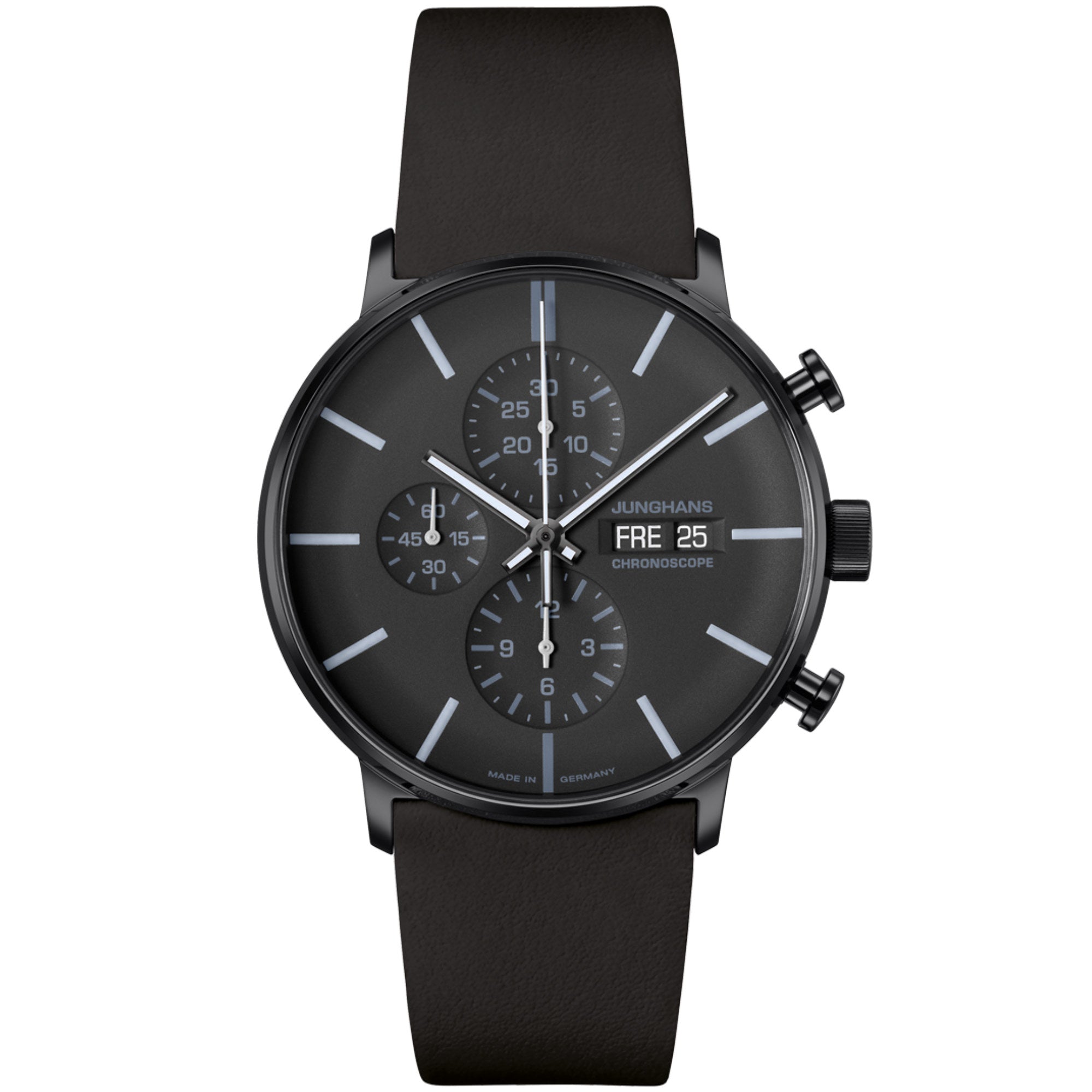 Junghans FORM A Chronoscope - 27/4371.02 (02) aus Leder, Edelstahl
