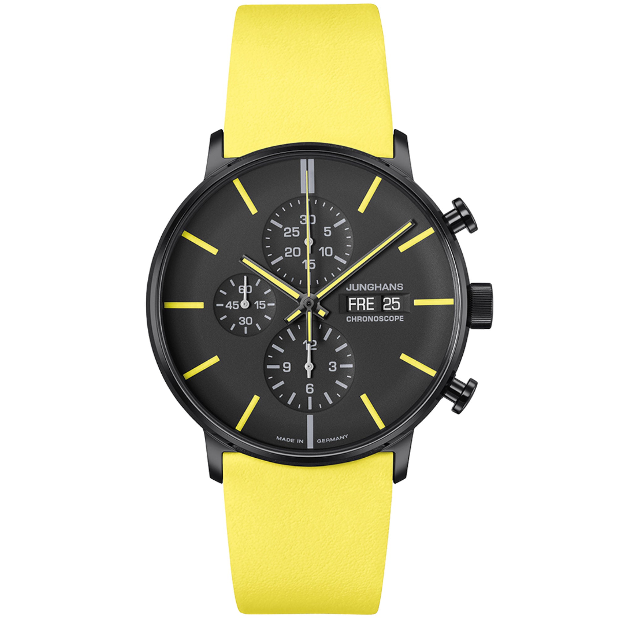 Junghans FORM A Chronoscope - 27/4473.00 (00) aus Leder, Edelstahl