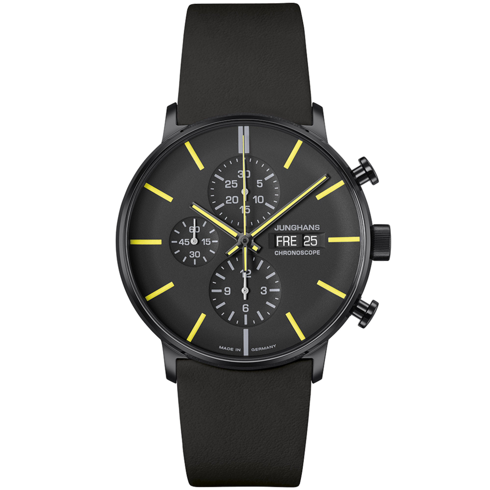 Junghans FORM A Chronoscope - 27/4473.02 (02) aus Leder, Edelstahl