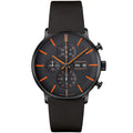 Junghans FORM A Chronoscope, Date English - 27/4370.03 (03) aus Leder, Edelstahl