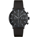 Junghans FORM A Chronoscope, Date English - 27/4371.03 (03) aus Leder, Edelstahl