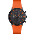 Junghans FORM A Chronoscope, Datum englisch - 27/4370.01 (01) aus Leder, Edelstahl