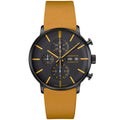 Junghans FORM A Chronoscope, Datum englisch - 27/4372.01 (01) aus Leder, Edelstahl