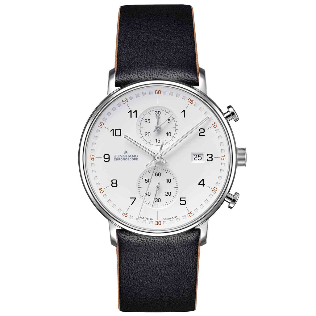 Junghans FORM C - 41/4771.00 (00) aus Leder, Edelstahl