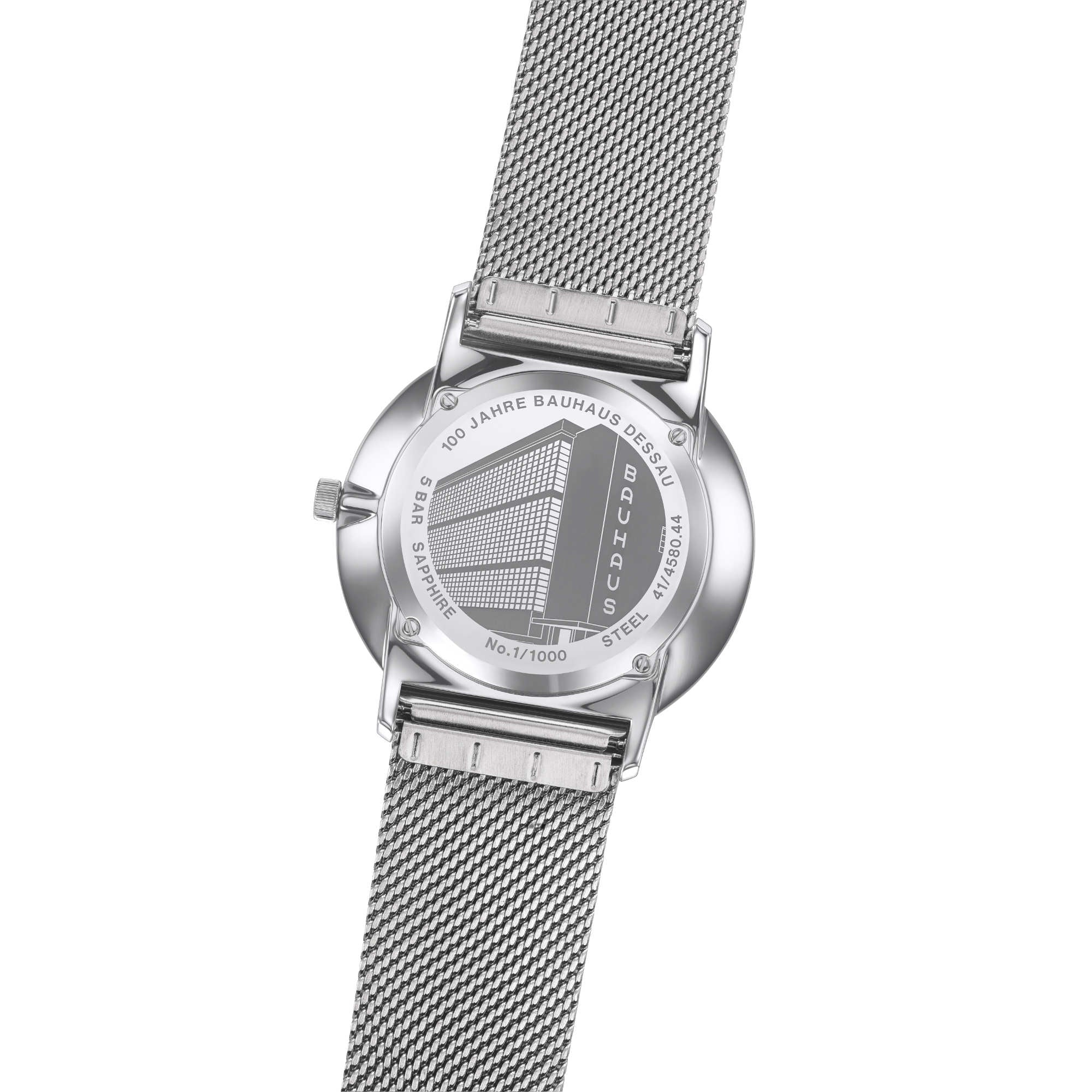 Junghans Form Quarz Bauhaus Edition - 41/4580.44 (44) aus Edelstahl