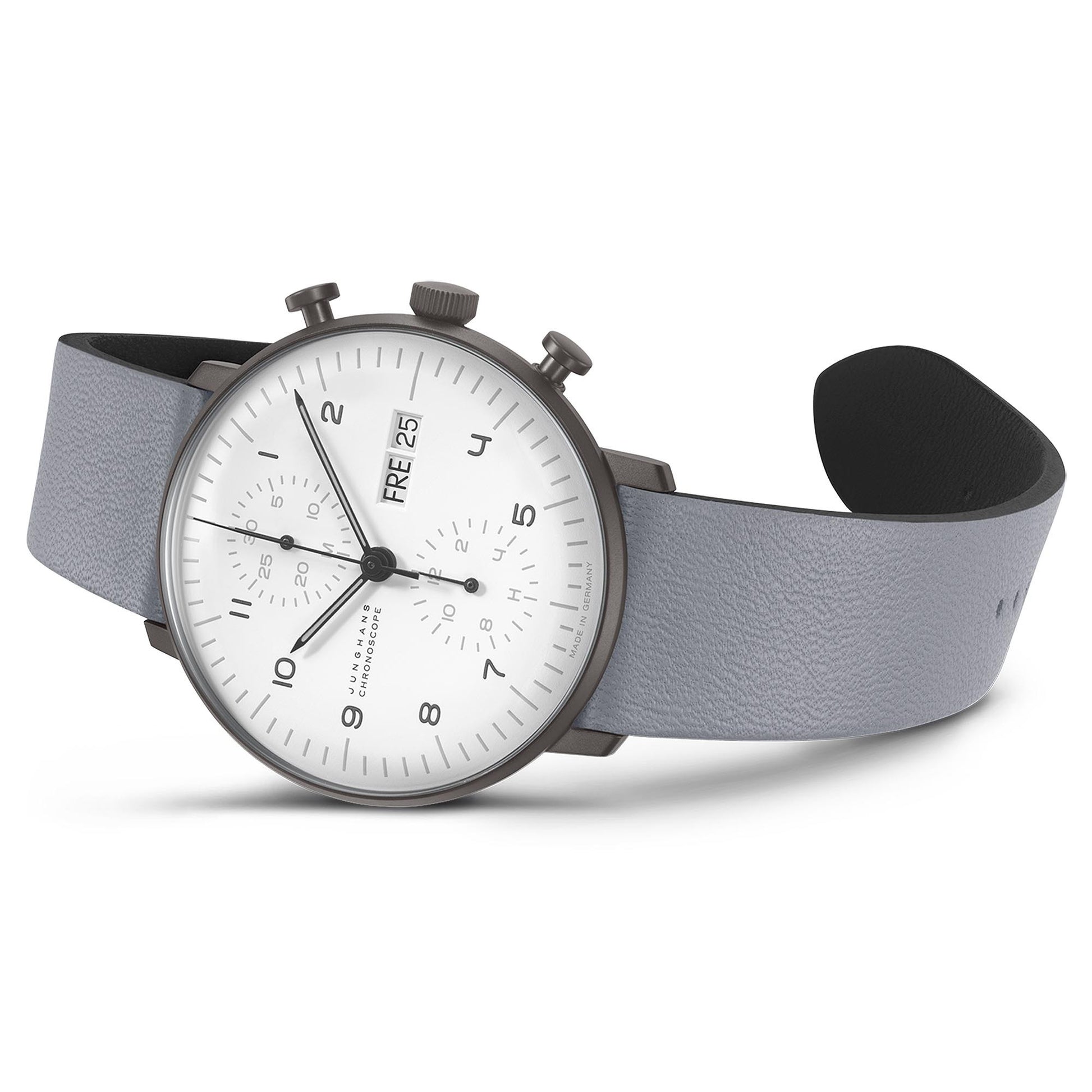 Max Bill Chronoscope, Edelstahl von Junghans (27/4008.02)