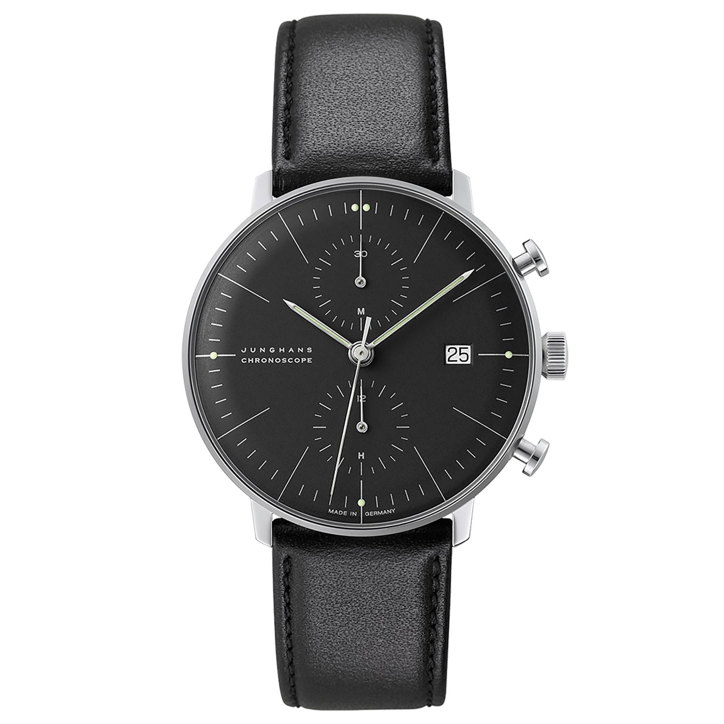 Max Bill Chronoscope, Edelstahl von Junghans (27/4601.02)