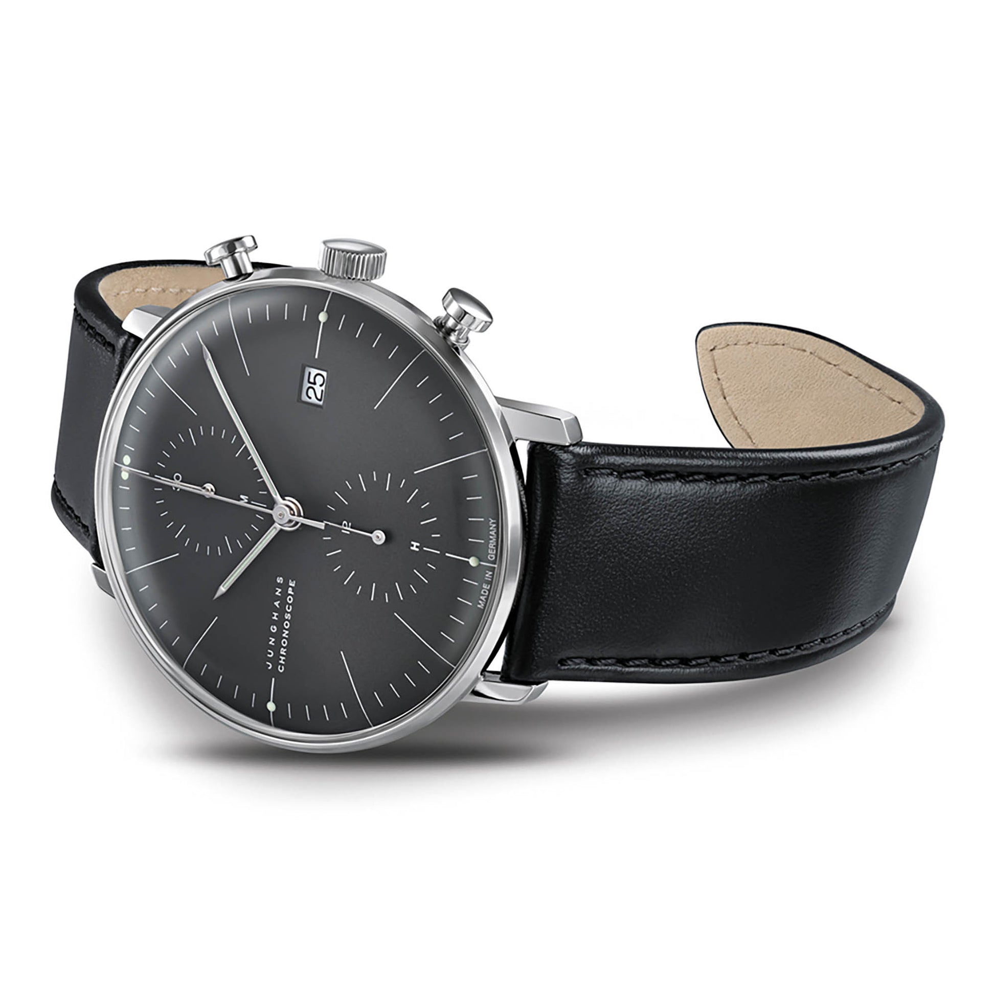 Max Bill Chronoscope, Edelstahl von Junghans (27/4601.02)