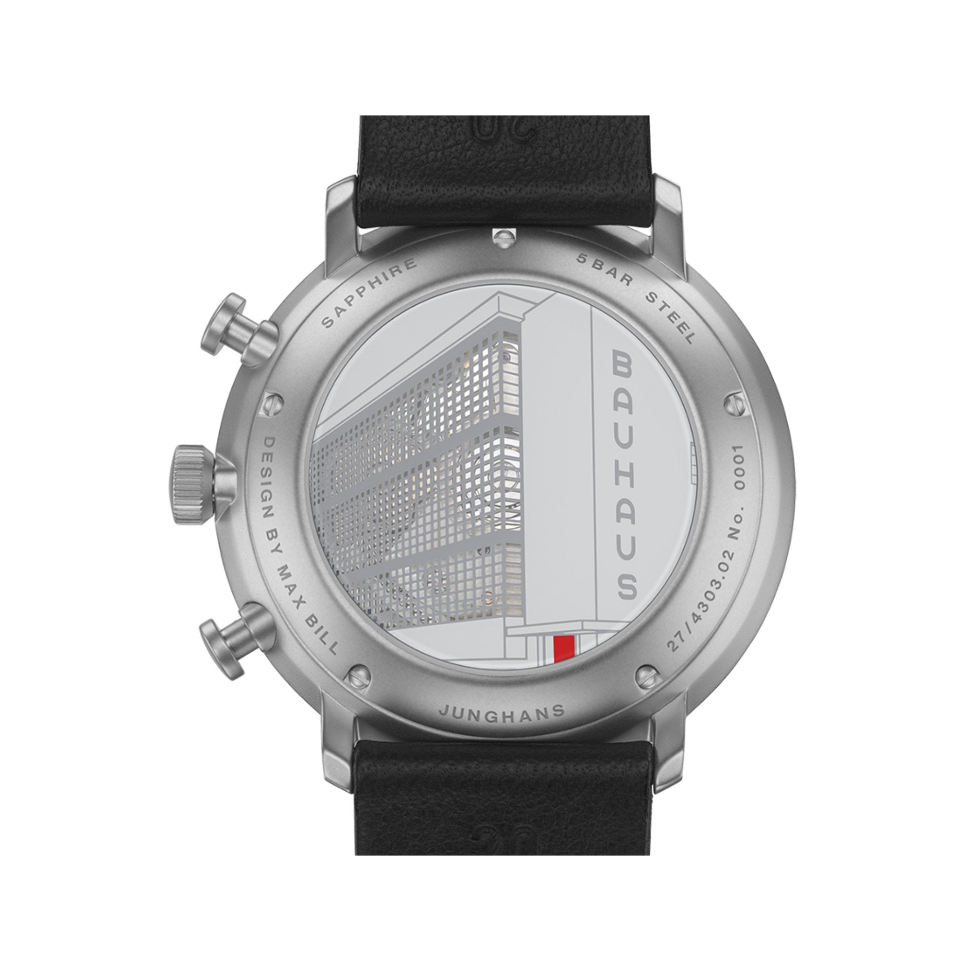 Junghans max bill Chronoscope Bauhaus - 27/4303.02 (02) aus Edelstahl