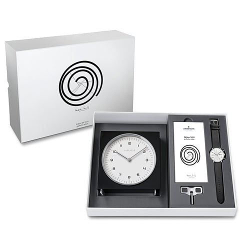 Junghans max bill Edition Set 2019 - 363/2919.00 (00) aus Leder, Aluminium, Edelstahl mit Diamant