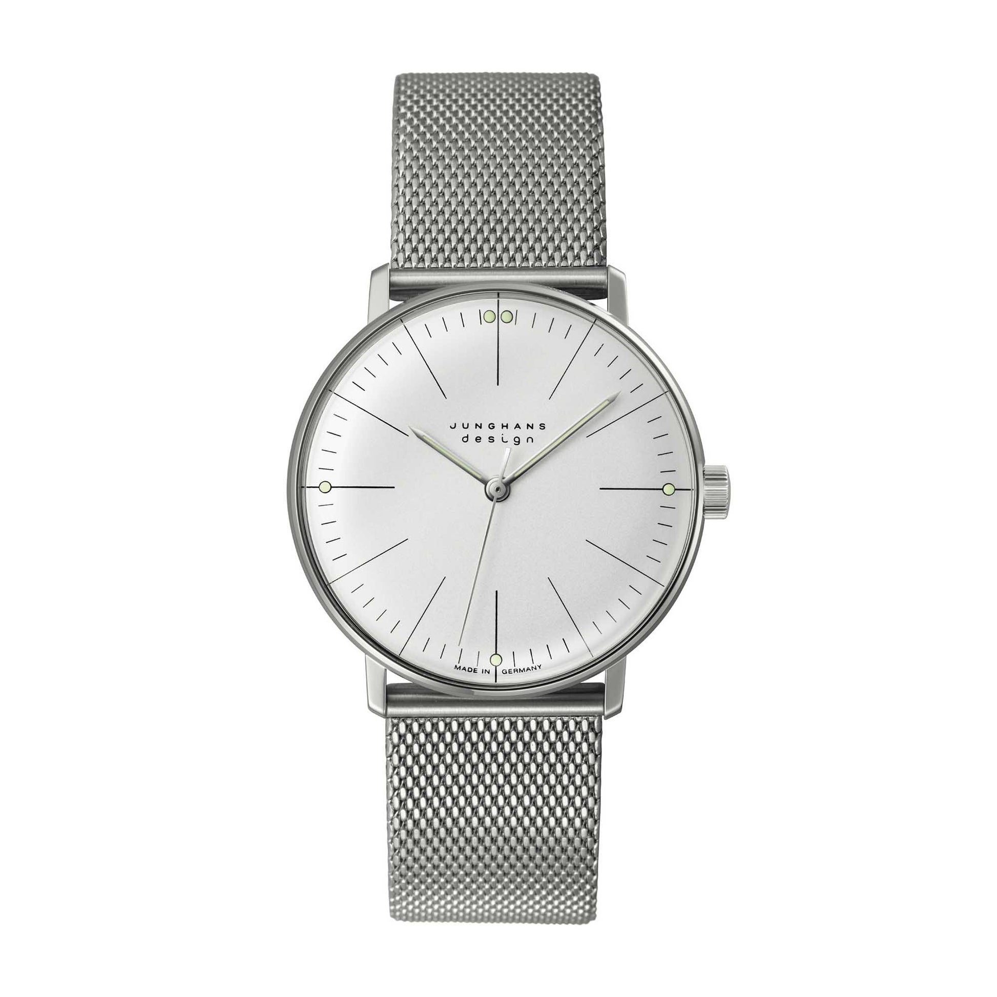 max bill Handaufzug, Edelstahl von Junghans (27/3004.48)