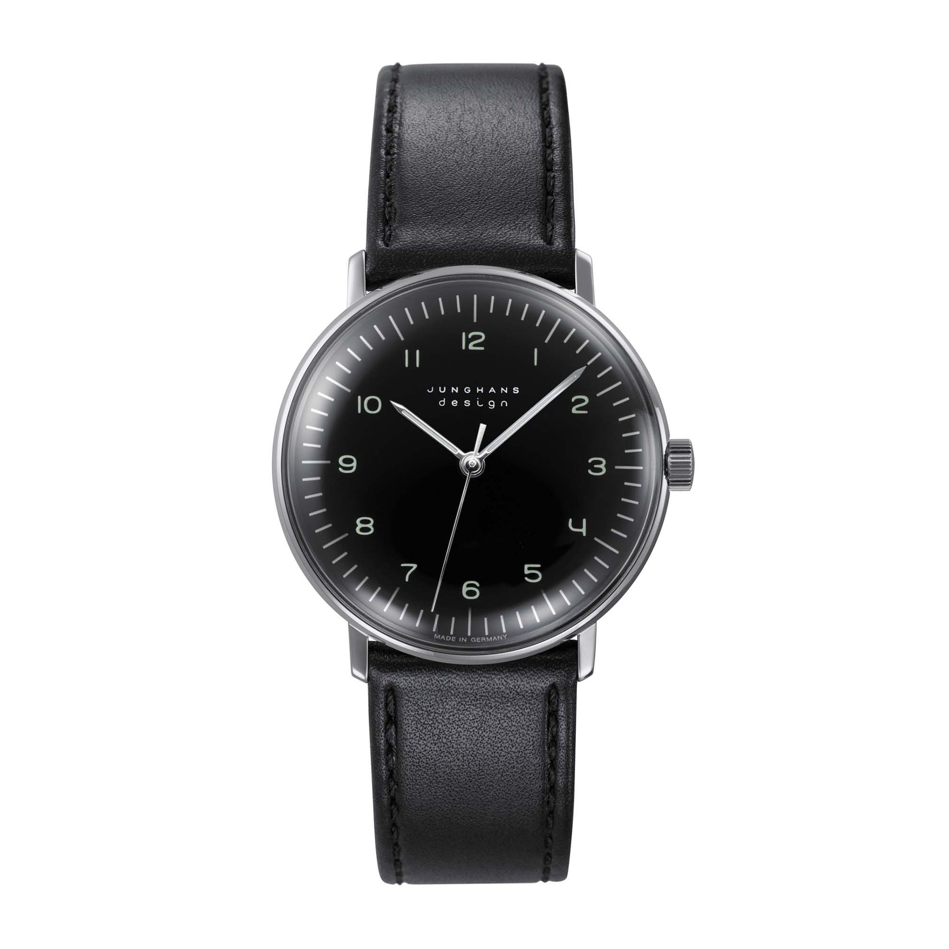 max bill Handaufzug, Leder von Junghans (27/3702.04)