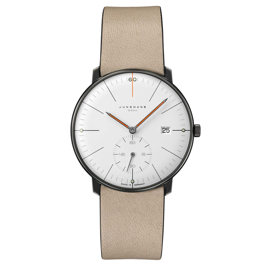 Junghans Max Bill MEGA Edition 60 - 58/4100.02 (02) aus Leder, Edelstahl mit Quarz