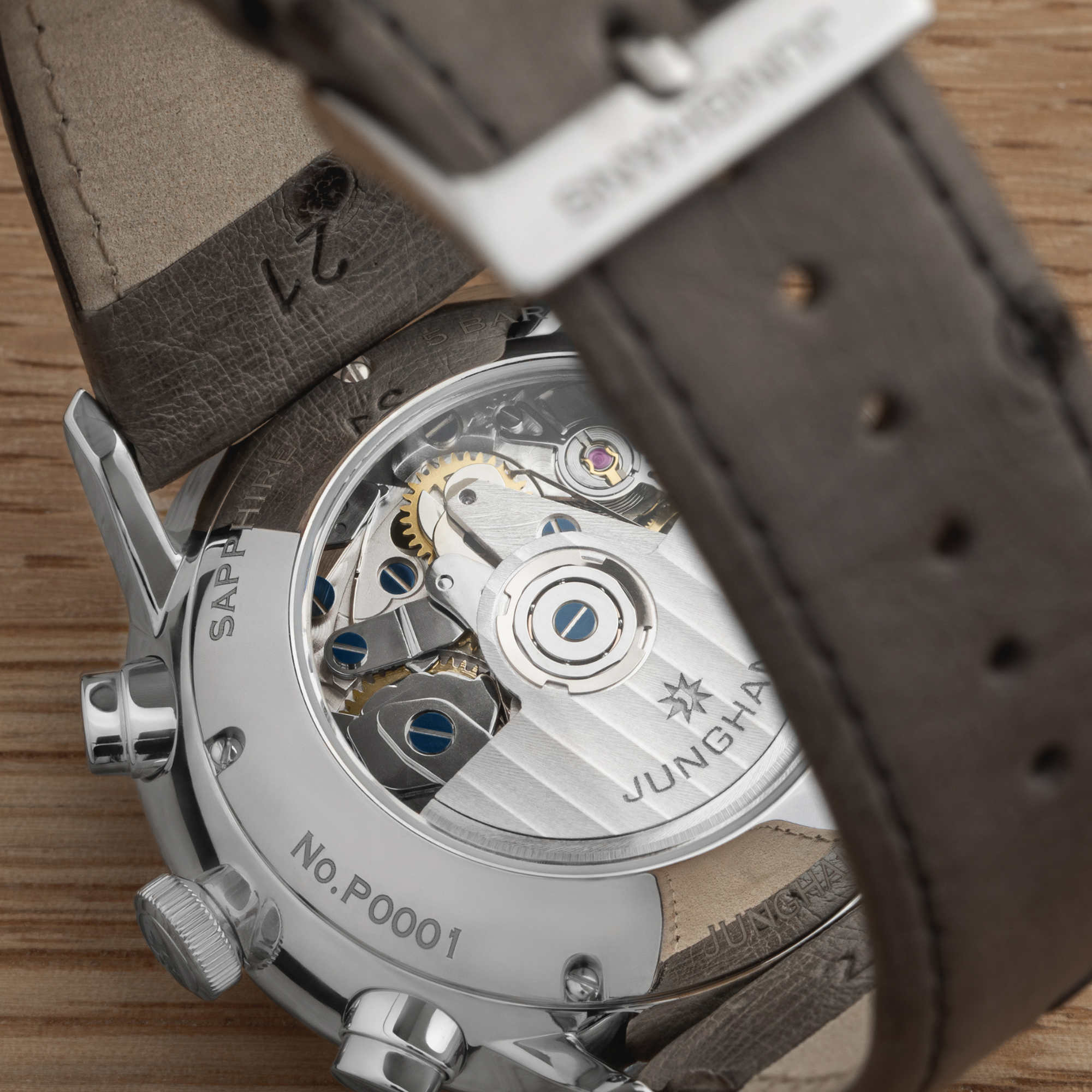 Junghans Meister Chronoscope - 27/4223.02 (02) aus Leder, Edelstahl mit Diamant