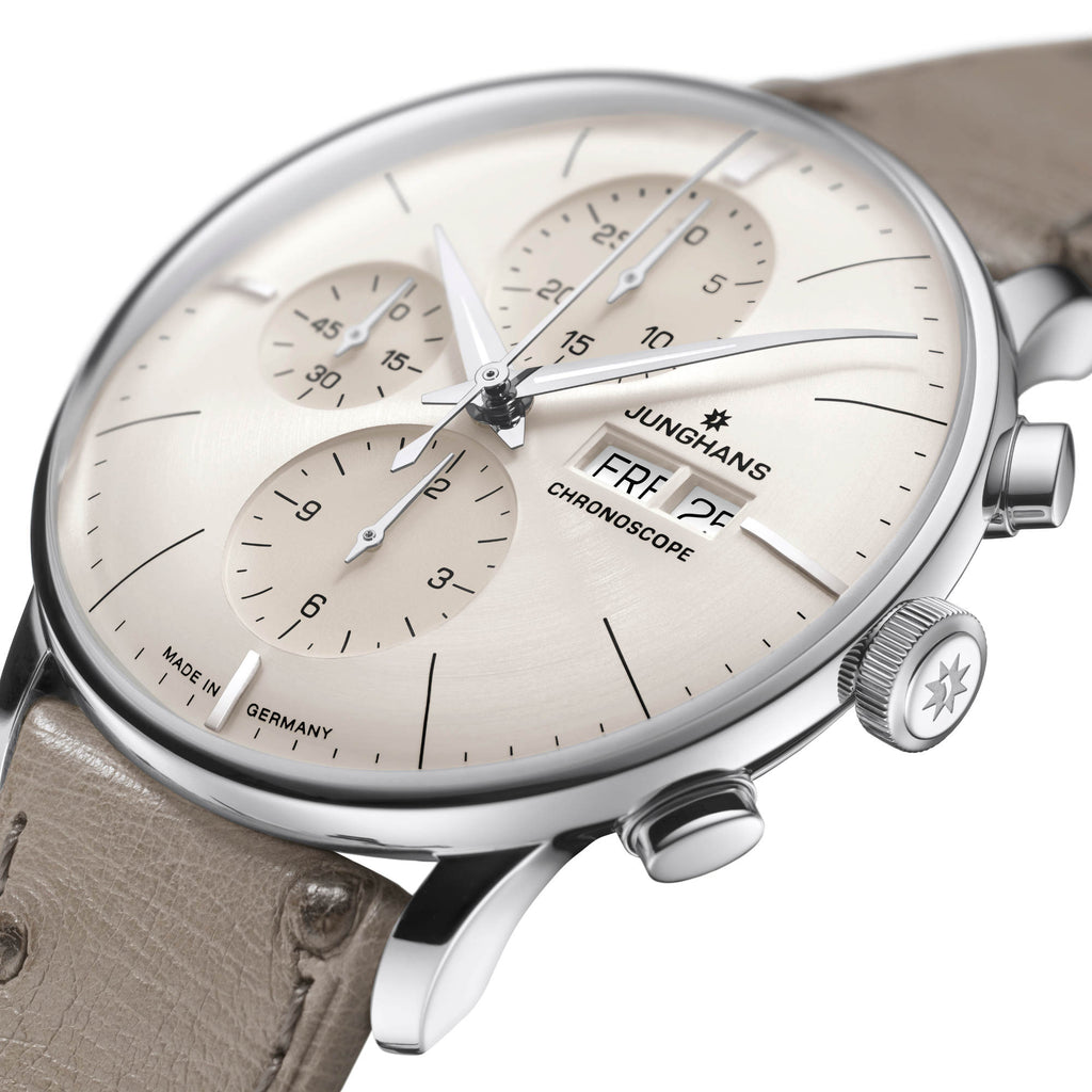 Junghans Meister Chronoscope - 27/4223.02 (02) aus Leder, Edelstahl mit Diamant