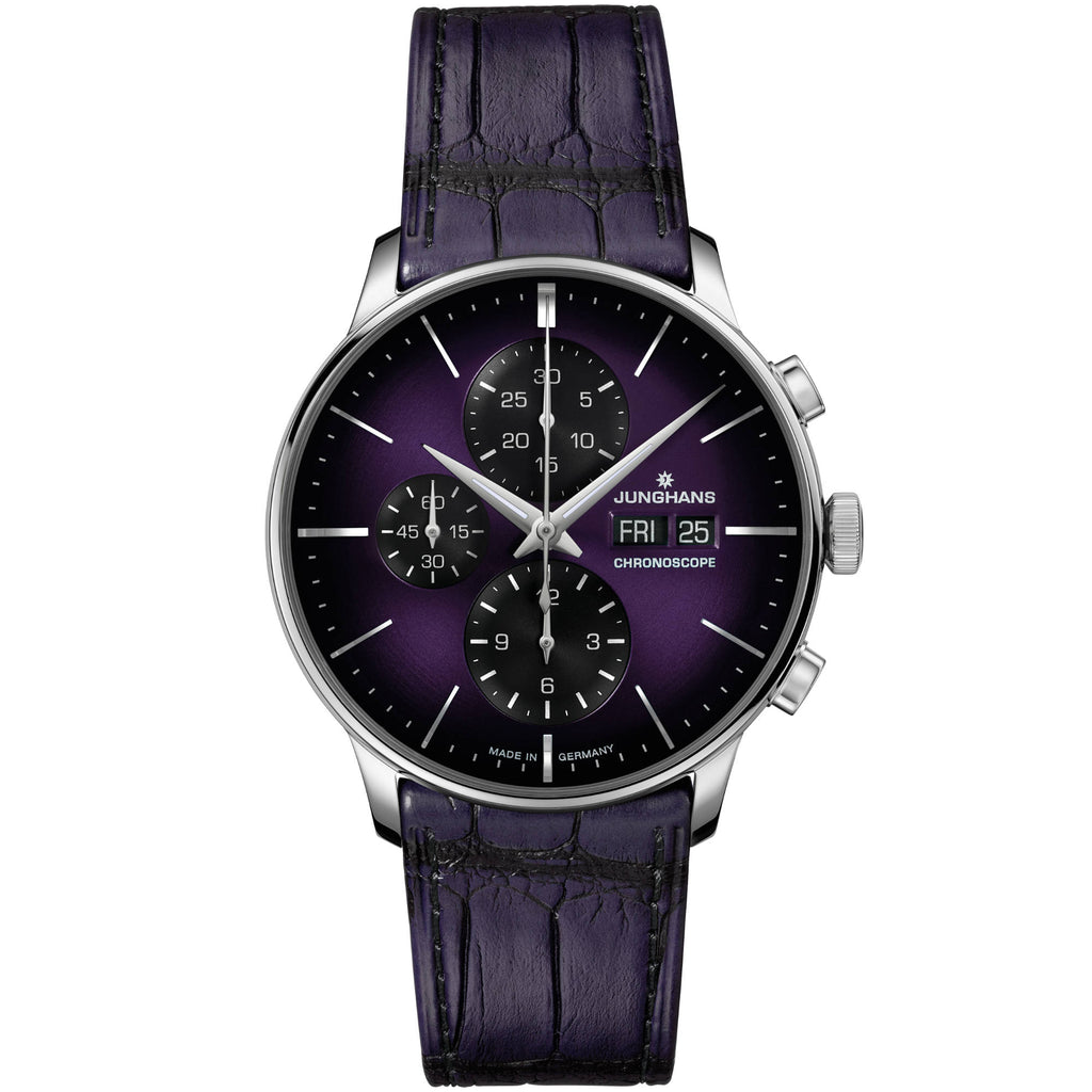 Junghans Meister Chronoscope, Date English - 27/4621.03 (03) aus Leder, Edelstahl
