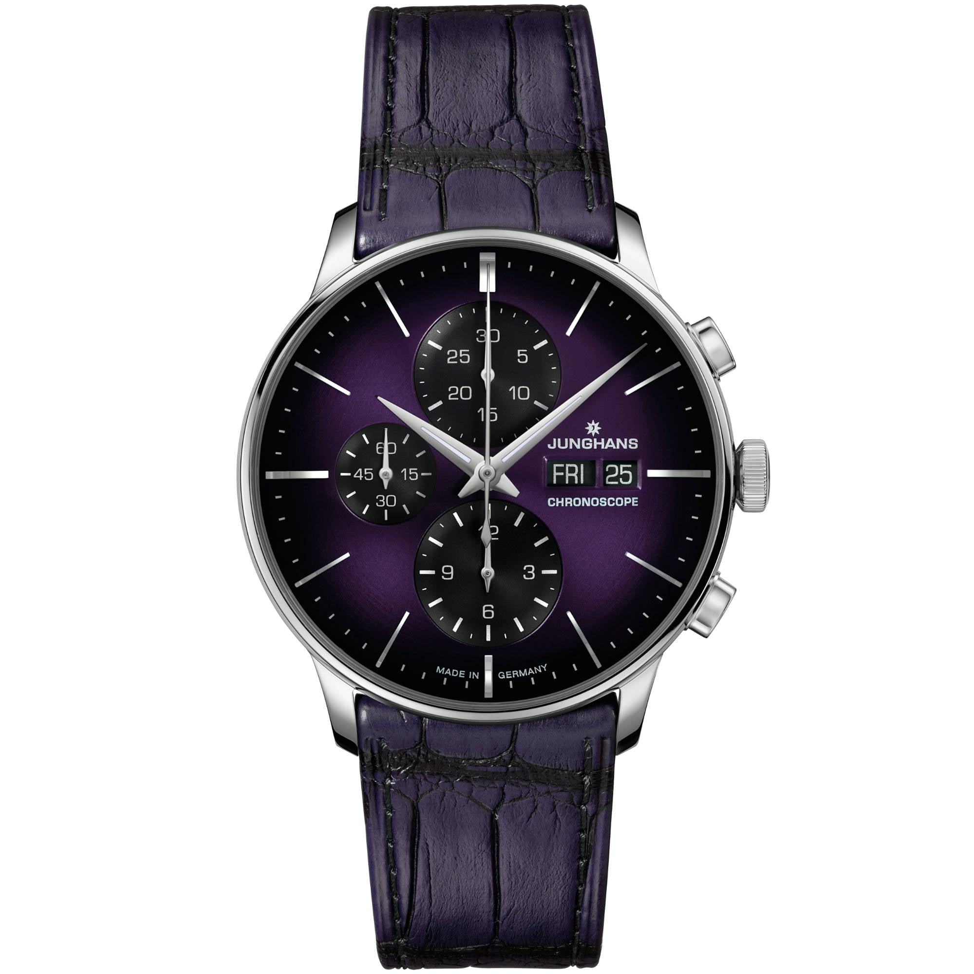 Junghans Meister Chronoscope, Date English - 27/4621.03 (03) aus Leder, Edelstahl
