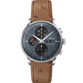 Junghans Meister Chronoscope, Datum englisch - 27/4224.03 (03) aus Leder, Edelstahl