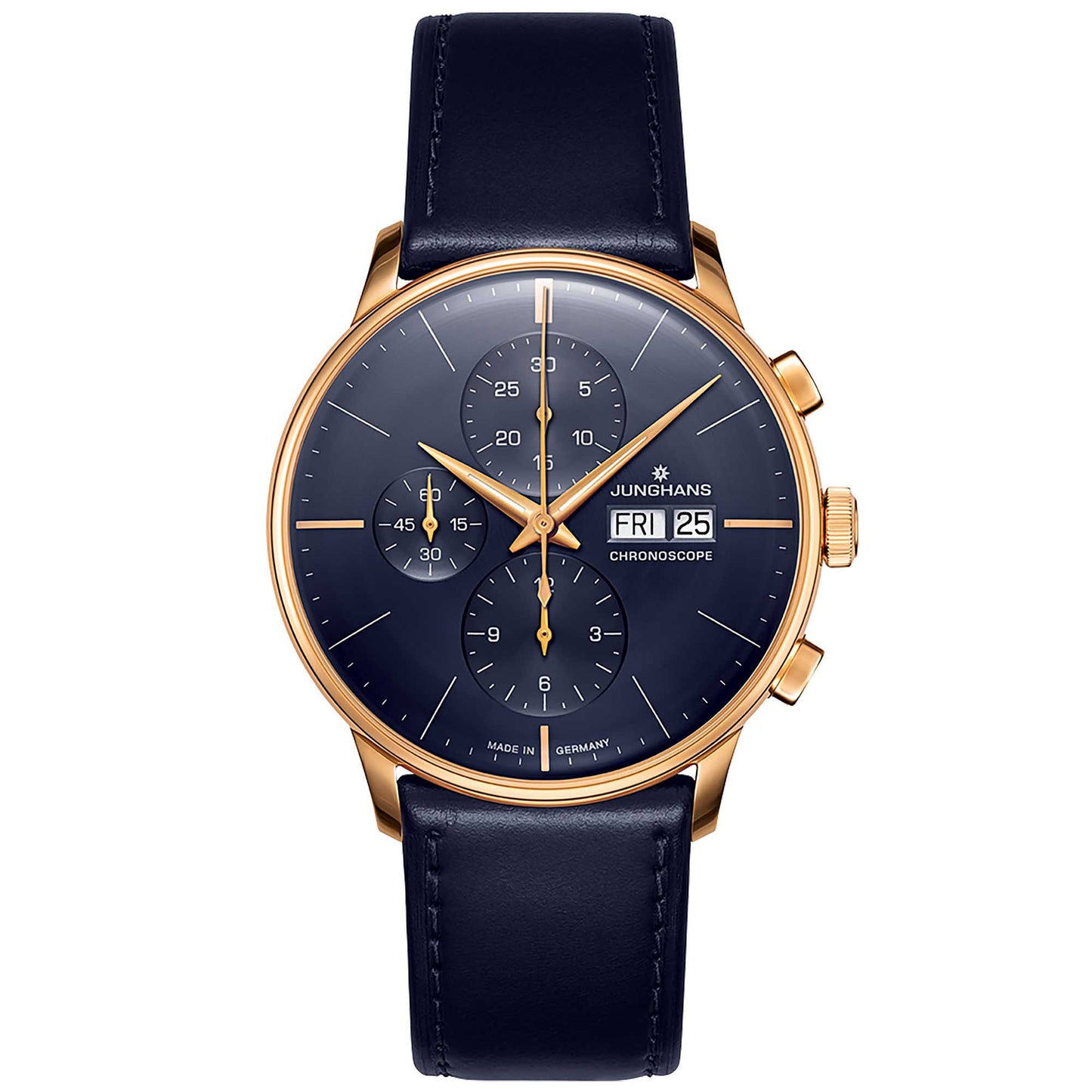 Meister Chronoscope, Datum englisch, Edelstahl von Junghans (27/7024.03)