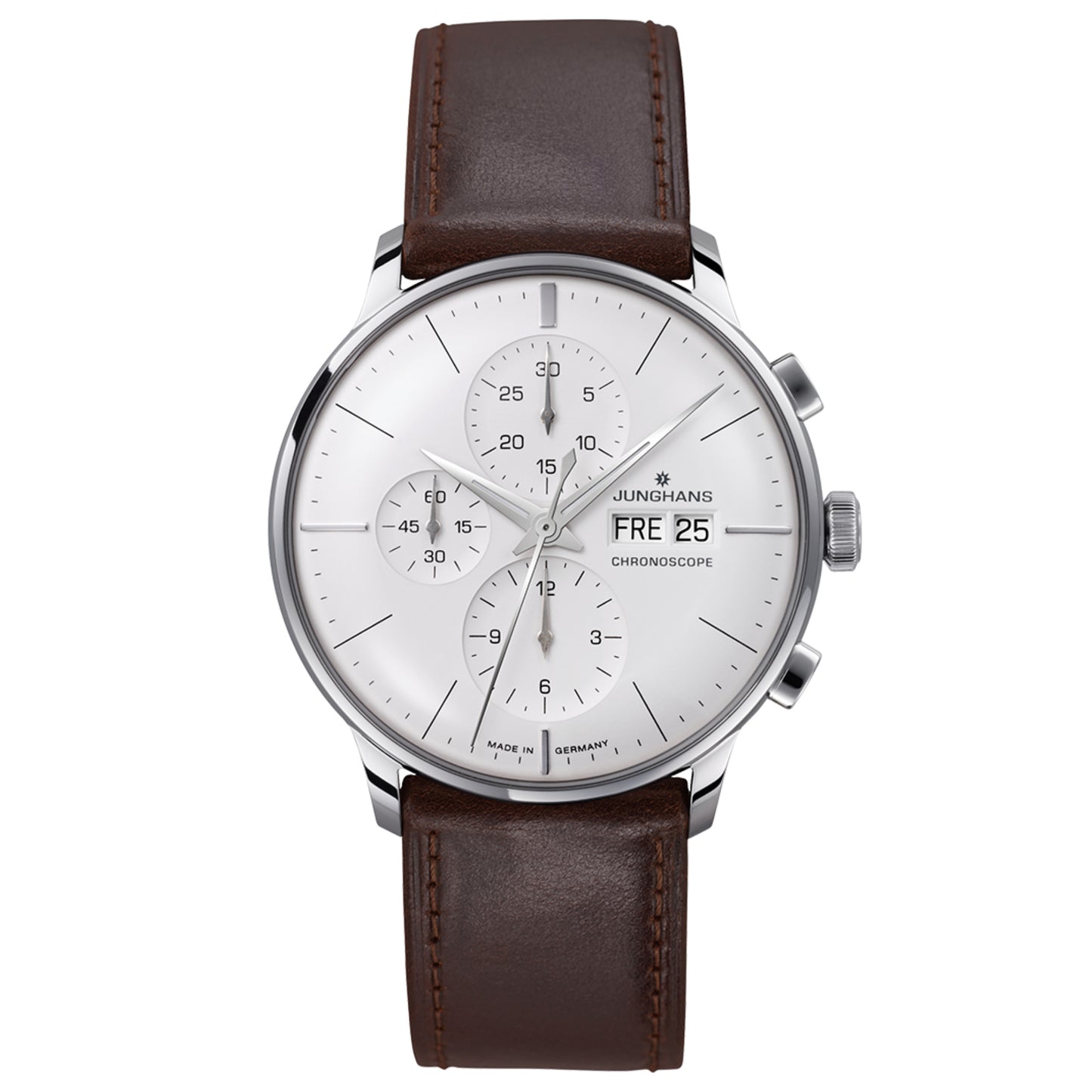 Junghans Meister Chronoscope - englisches Datum - 27/4120.03 (03) aus Leder, Edelstahl