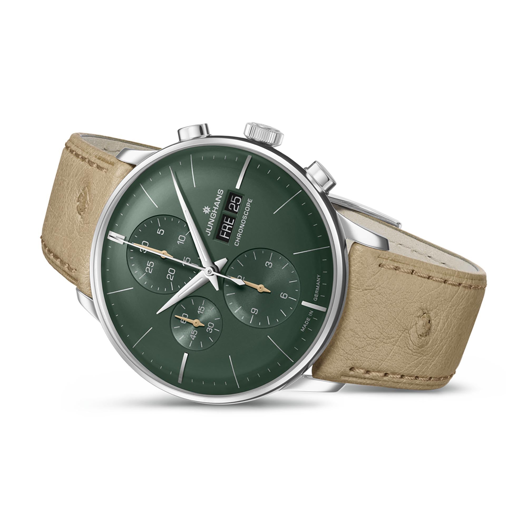 Junghans Meister Chronoscope - englisches Datum - 27/4222.03 (03) aus Leder, Edelstahl