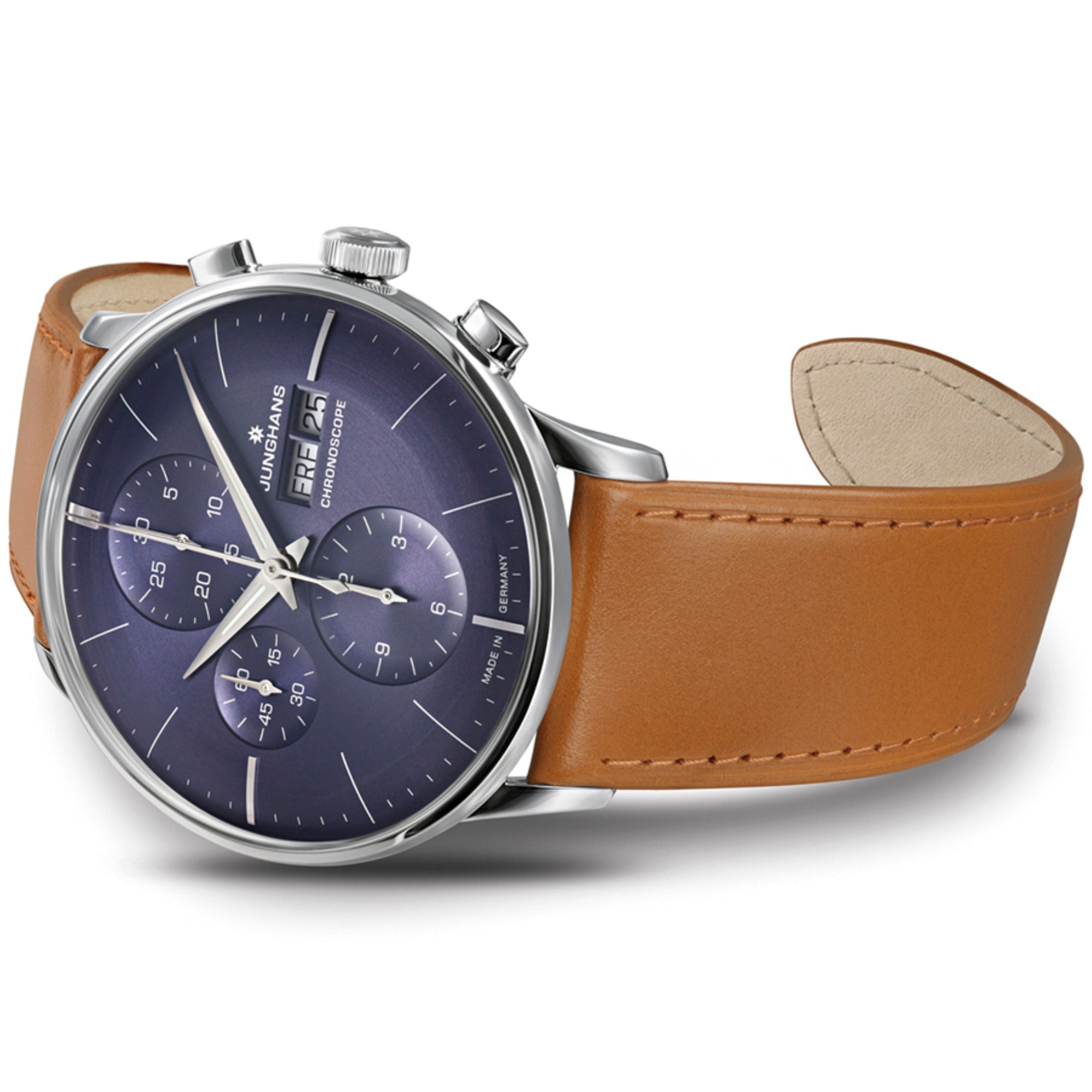 Junghans Meister Chronoscope - englisches Datum - 27/4526.03 (03) aus Leder, Edelstahl