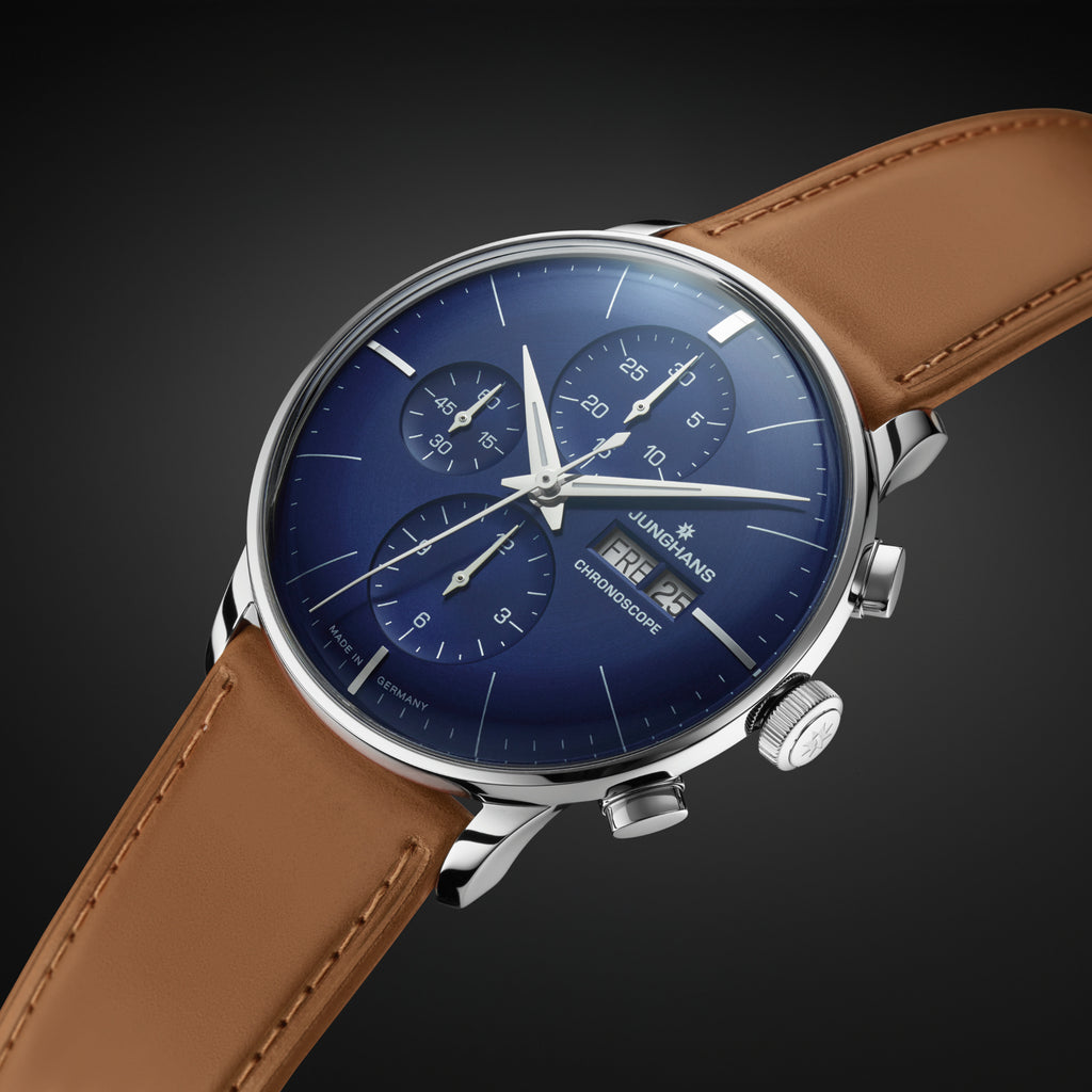 Junghans Meister Chronoscope - englisches Datum - 27/4526.03 (03) aus Leder, Edelstahl
