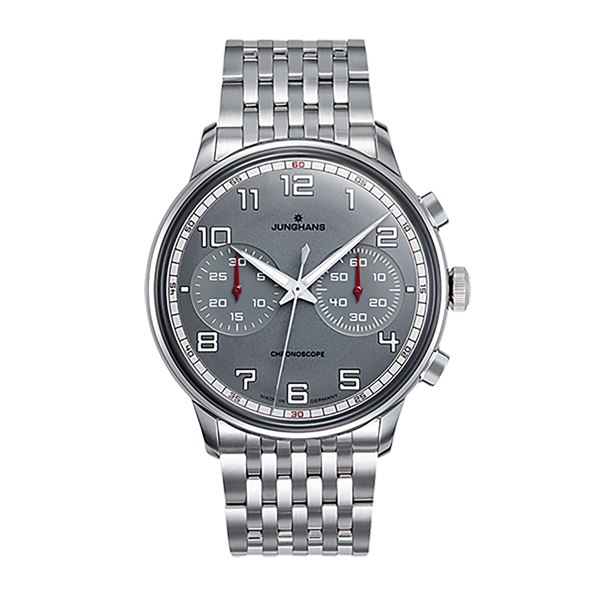 Meister Driver Chronoscope, Edelstahl von Junghans (27/3686.46)