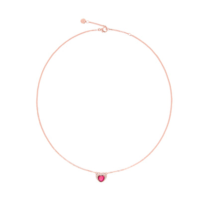 Kette Herz, Roségold • Diamant • Rubin von DoDo (DCC3000-HEART-DSR9R)