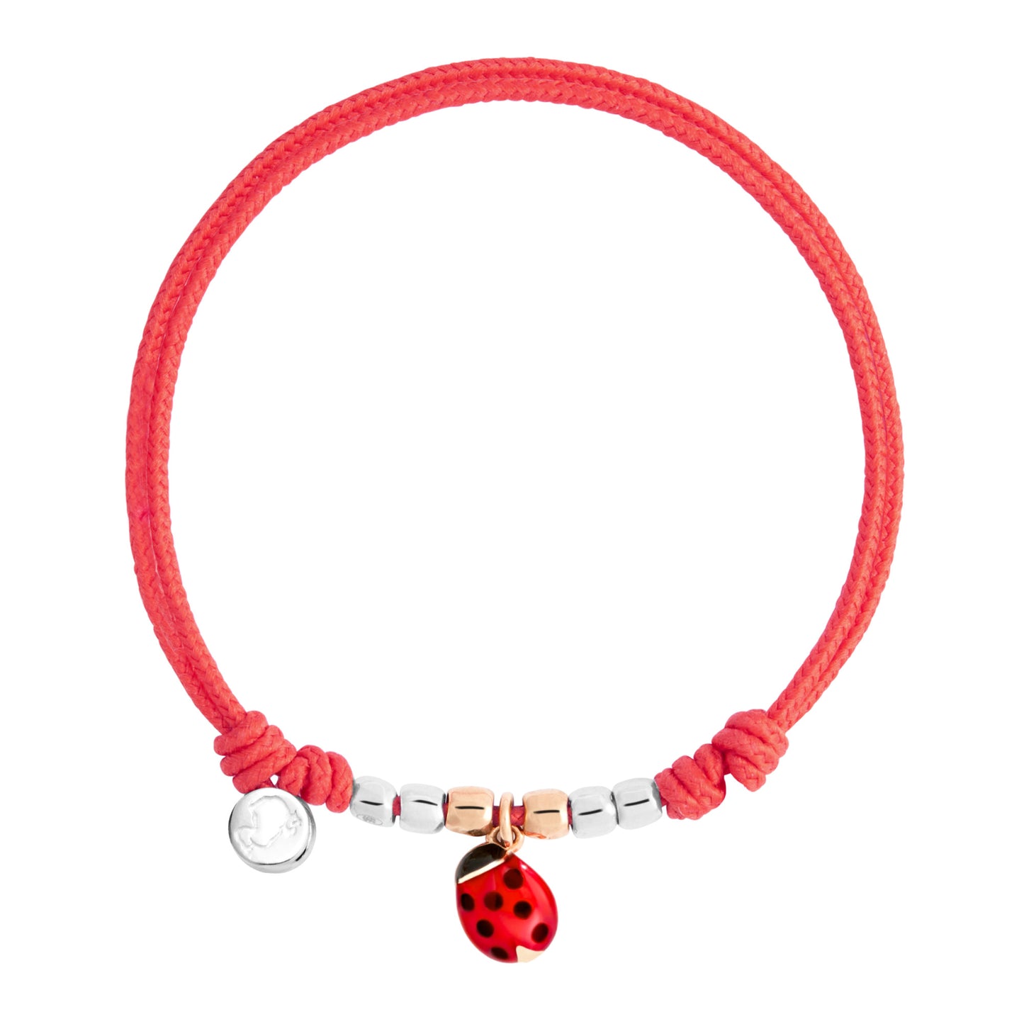 Kordelarmband Marienkäfer, Roségold • Emaille von DoDo (DBC4009-PADLA-RO09A)