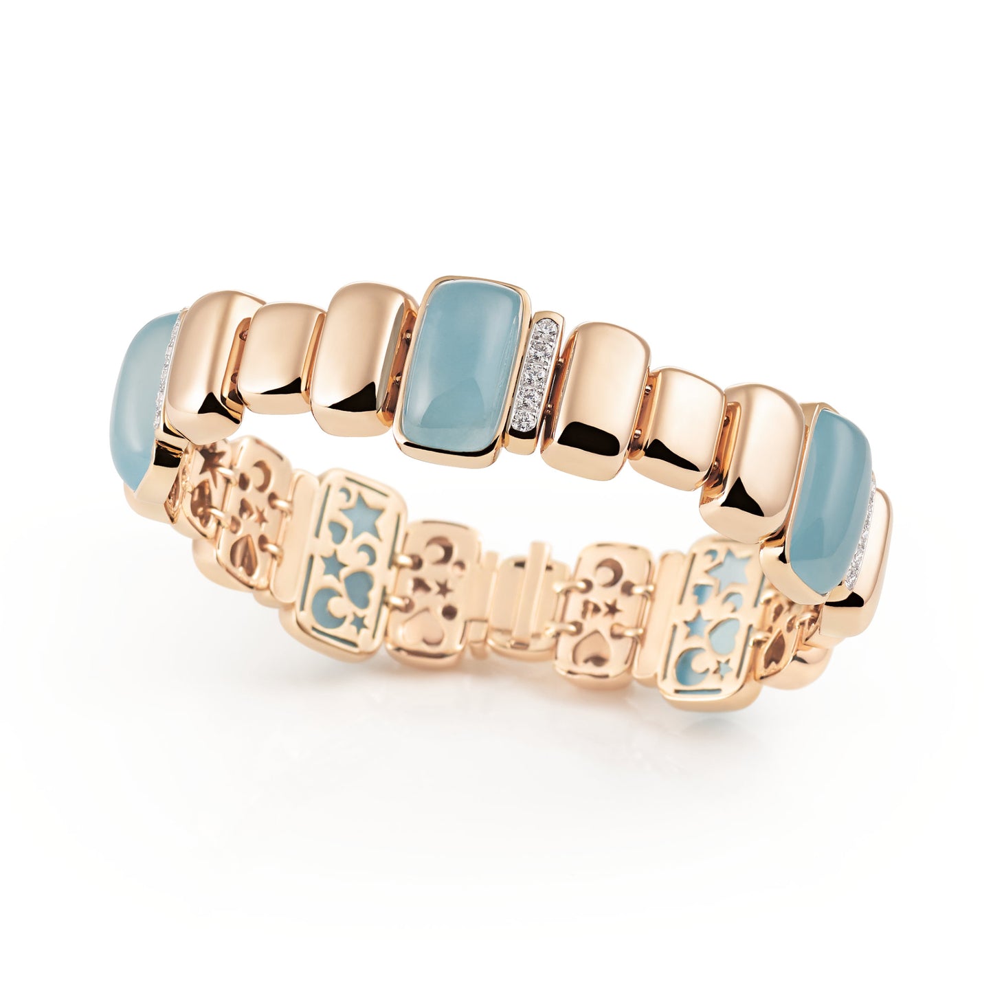 La Piazza Armband, Bicolor-Gold • Aquamarin • Diamant von Al Coro (NB410AQR)