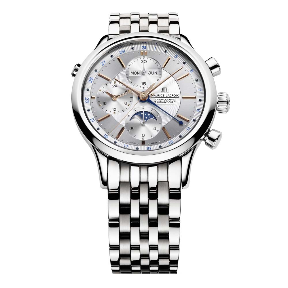 Les Classiques Chronographe Phases de Lune, Edelstahl • Diamant von Maurice Lacroix (LC6078-SS002-131-1)