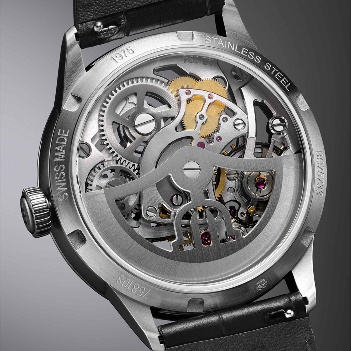 Maurice Lacroix 1975 Master Skeleton (758108-S1S12-002-3) aus Leder, Edelstahl